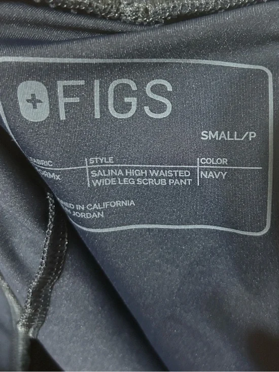 Figs FORMx Wide Leg high waisted Salina navy blue scrub pants size small petite - Picture 8 of 8